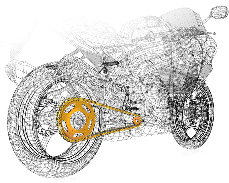 Regina 525 ZRP Chain And Sprocket Kit - ZRP Series, Gold - 104 Links