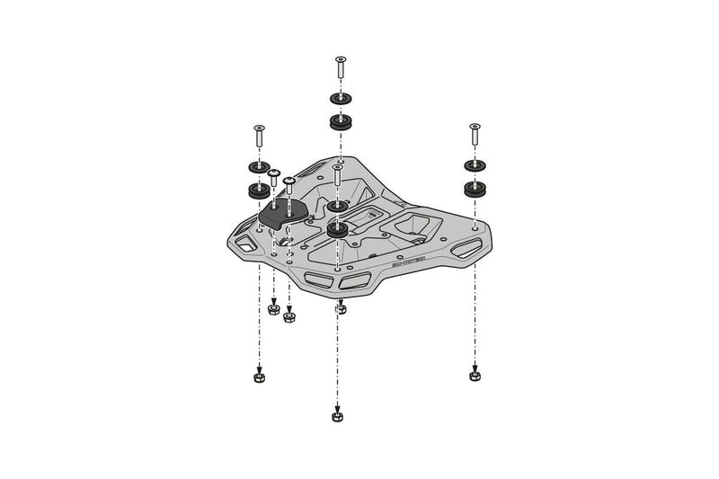 SW-Motech Street Rack - Powder-Coated Black, Luggage Rack