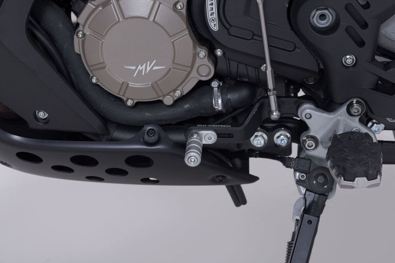 SW-Motech Gear Lever - Black, Silver, Bolt-On - FSC.28.023.10000