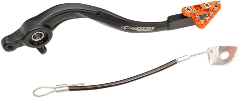 Moose Offroad Hard-parts Brake Pedal - Anodised, Black, Matte, Orange - 82-0565-21-40