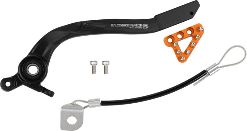 Moose Offroad Hard-parts Brake Pedal - Anodised, Black, Matte, Orange - 82-0567-21-40