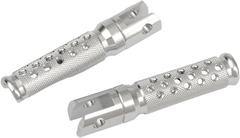 EMGO Slash-Cut Style Foot Pegs - Silver - Fixed - 50-11211A