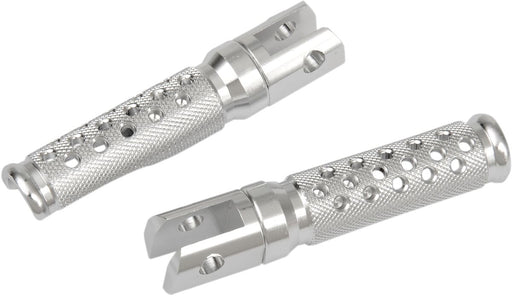 EMGO Slash-Cut Style Foot Pegs - Silver - Fixed - 50-11211A