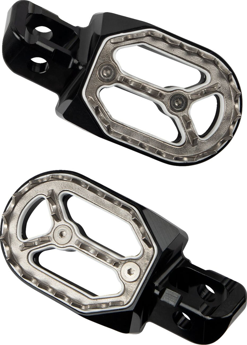 Moose Offroad Hard-parts Qualifier Foot Pegs - Black, Chrome - P-1754B5B