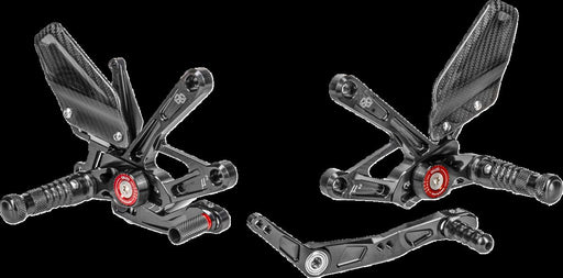 Gilles Tooling MUE2 Rearset - Anodised, Black, Red, Folding - MUE2-Y01-B