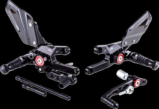 Gilles Tooling MUE2 Rearset - Anodised, Black, Red, Folding - MUE2-H01
