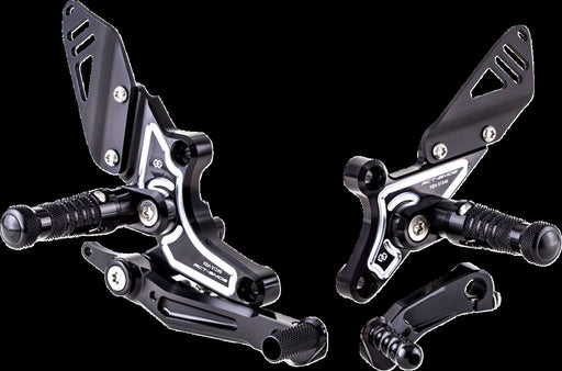 Gilles Tooling Adjustable Rearset - RCT10GT, Black, Silver