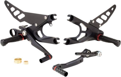 Gilles Tooling FXR Rearset - Factor-X, Anodised, Black, Red