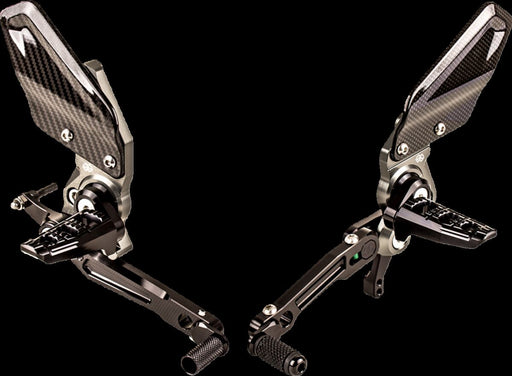 Gilles Tooling Adjustable Rearset - RCT10GT, Anodised, Black, Silver - RCT10GT-IN01