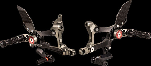 Gilles Tooling MUE2 Rearset - Anodised, Black, Red, Folding - MUE2-D01