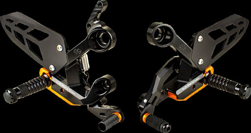 Gilles Tooling Adjustable Rearset - Black, Orange