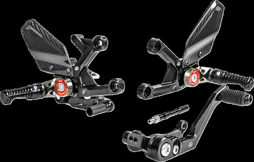 Gilles Tooling MUE2 Rearset - Anodised, Black, Red, Folding - MUE2-H02-B