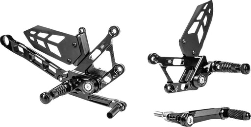 Gilles Tooling MUE2 Rearset - Anodised, Black, Silver, Folding - MUE2-Y03-B