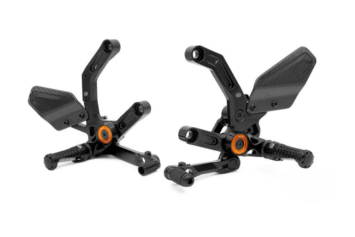Gilles Tooling MUE2 Rearset KTM - Left and Right, Black, Orange