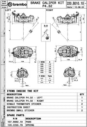 Brembo GP4-RX BRAKE CALIPER KIT UPGRADE LINE - Front Left, Front Right, Aluminium