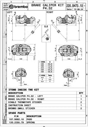 Brembo 484 CAFE RACER BRAKE CALIPER KIT UPGRADE LINE - Front, Black, Red