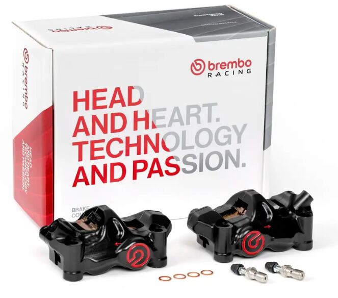 Brembo 484 CAFE RACER BRAKE CALIPER KIT UPGRADE LINE - Front, Black, Red