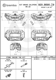 Brembo M4.32 BRAKE CALIPERS PRIME LINE - Front Right, Grey