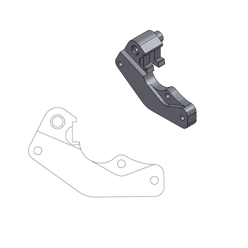 Moto-Master Relocation Bracket for OEM Caliper - Black - Brake Caliper - 211049