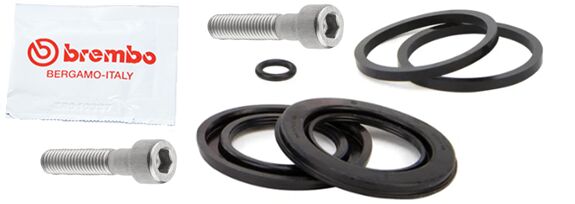 Brembo BRAKE CALIPER SEAL KIT - Black, Stainless Steel