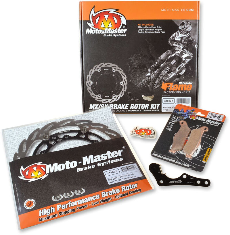 Moto-Master 270mm Flame Oversize Floating Rotor Brake Kit - Black,  Silver - 310021