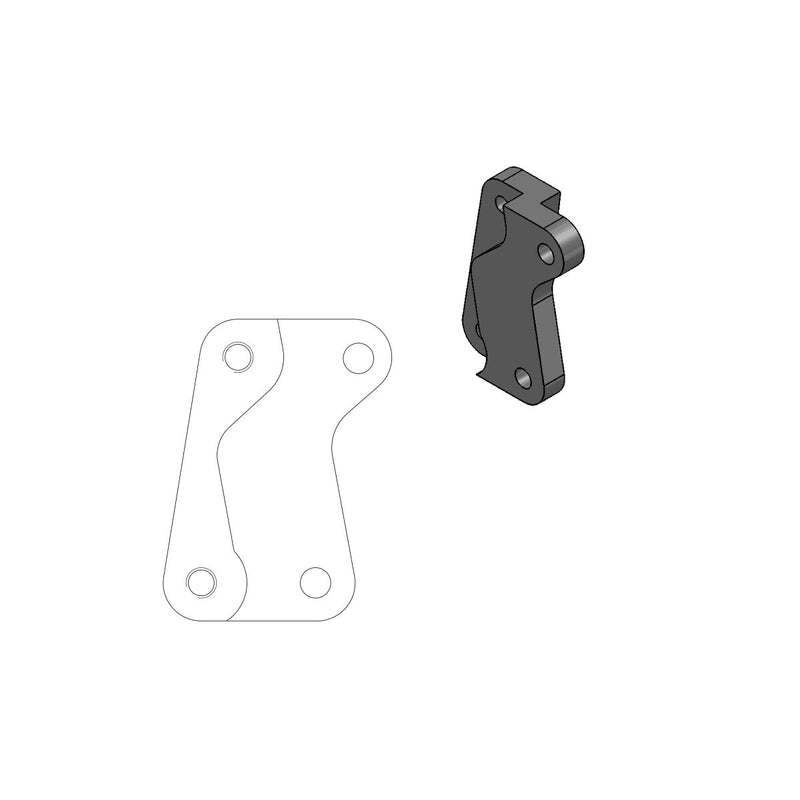 Moto-Master Supermoto Street Rotor Adapter Bracket - Black - Brake Caliper - 211012