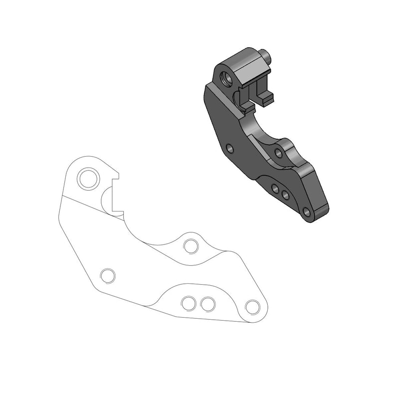Moto-Master Relocation Bracket for Dakar 298 mm Front Disk - Black - Brake Caliper - 211056