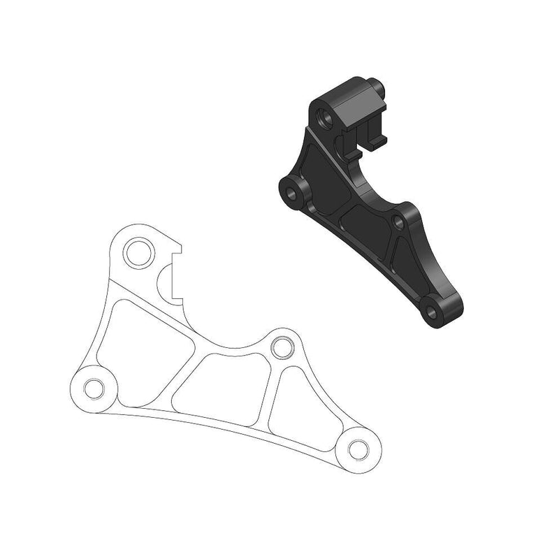 Moto-Master Supermoto Street Rotor Adapter Bracket - Black - Brake Caliper - 211066