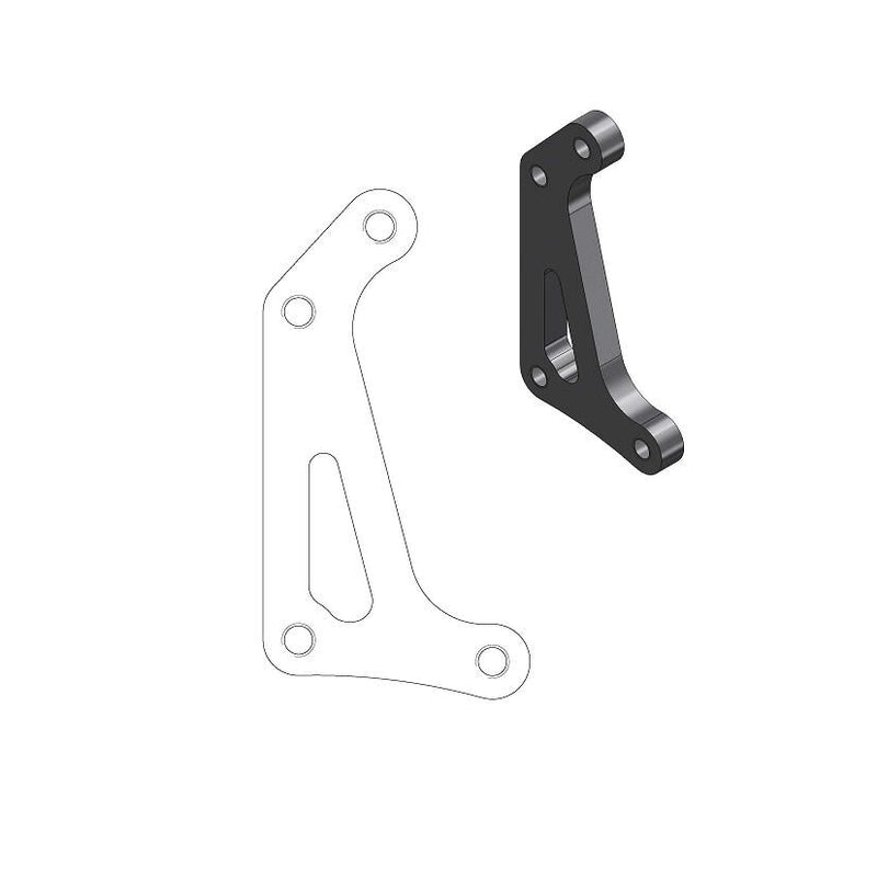 Moto-Master Supermoto Racing Rotor Adapter Bracket - Black - Brake Caliper