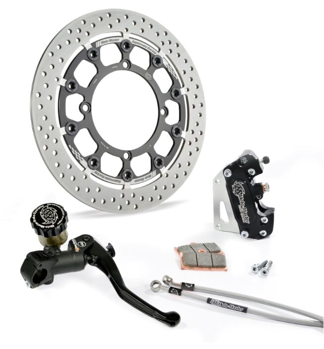 Moto-Master Supermoto Racing Brake Kit 300mm - Black,  Stainless Steel - Floating - 313066