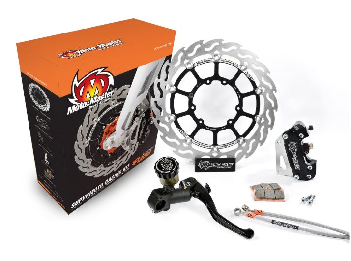 Moto-Master Supermoto Racing Brake Kit 300mm - Black,  Stainless Steel - Floating - 313094