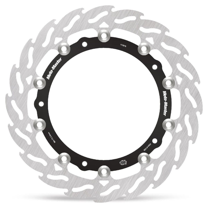Moto-Master Flame Series Rotor Race - Black - Two Piece (Floating) - 113076