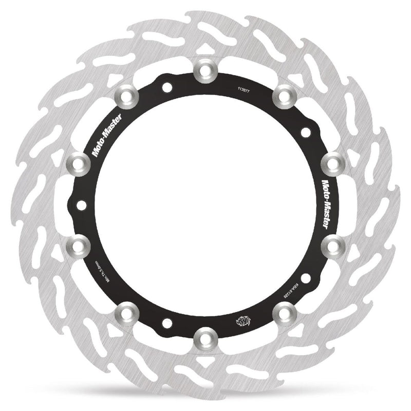 Moto-Master Flame Series Rotor Race - Black - Two Piece (Floating) - 113077