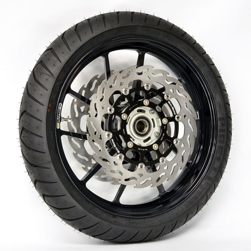 Moto-Master Flame Series Rotor - Black - Two Piece (Floating) - 112219