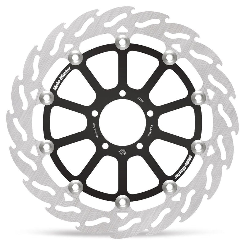 Moto-Master Flame Series Rotor Race - Black - Two Piece (Floating) - 112222