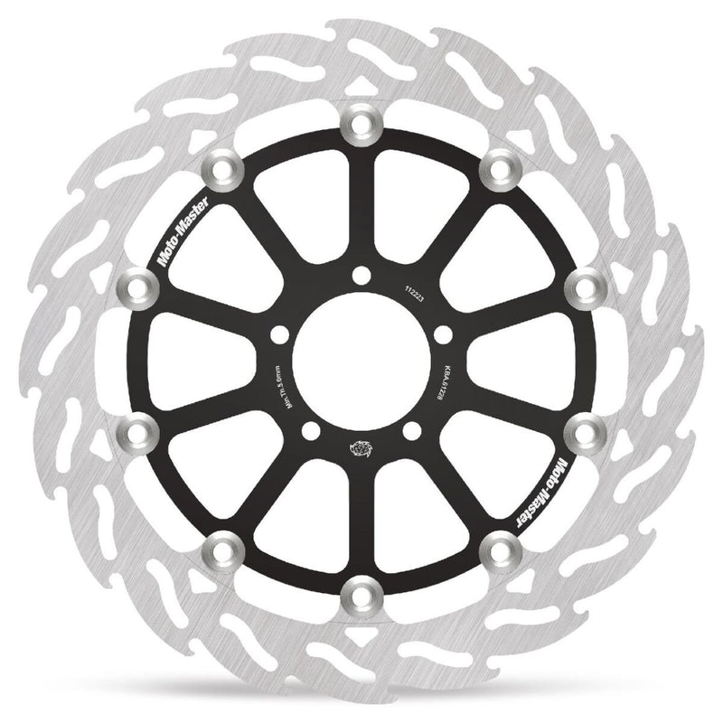 Moto-Master Flame Series Rotor Race - Black - Two Piece (Floating) - 112223