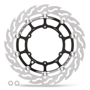 Moto-Master Supermoto Front Racing Rotors - Flame - Black - Two Piece (Floating) - 112232