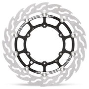 Moto-Master Supermoto Front Racing Rotors - Flame - Black - Two Piece (Floating) - 112238
