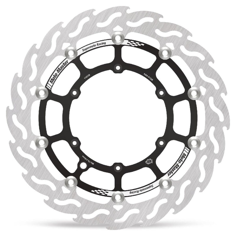 Moto-Master Supermoto Front Racing Rotors - Flame - Black - Two Piece (Floating) - 112238