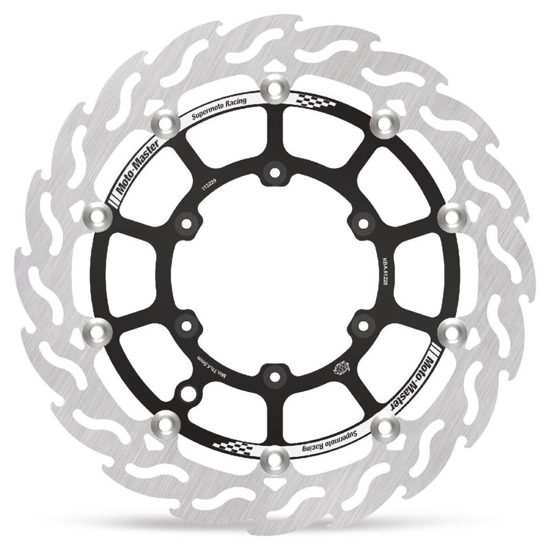 Moto-Master Supermoto Front Racing Rotors - Flame - Black - Two Piece (Floating) - 112229