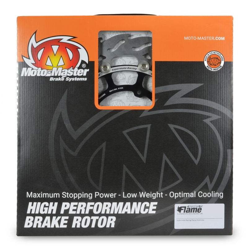Moto-Master Supermoto Front Racing Rotors - Flame - Black - Two Piece (Floating) - 112229