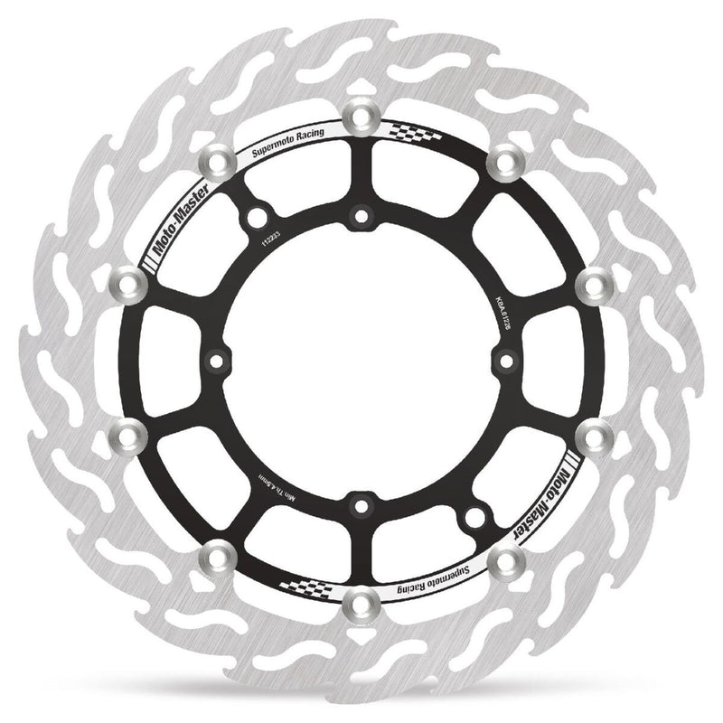 Moto-Master Supermoto Front Racing Rotors - Flame - Black - Two Piece (Floating) - 112233