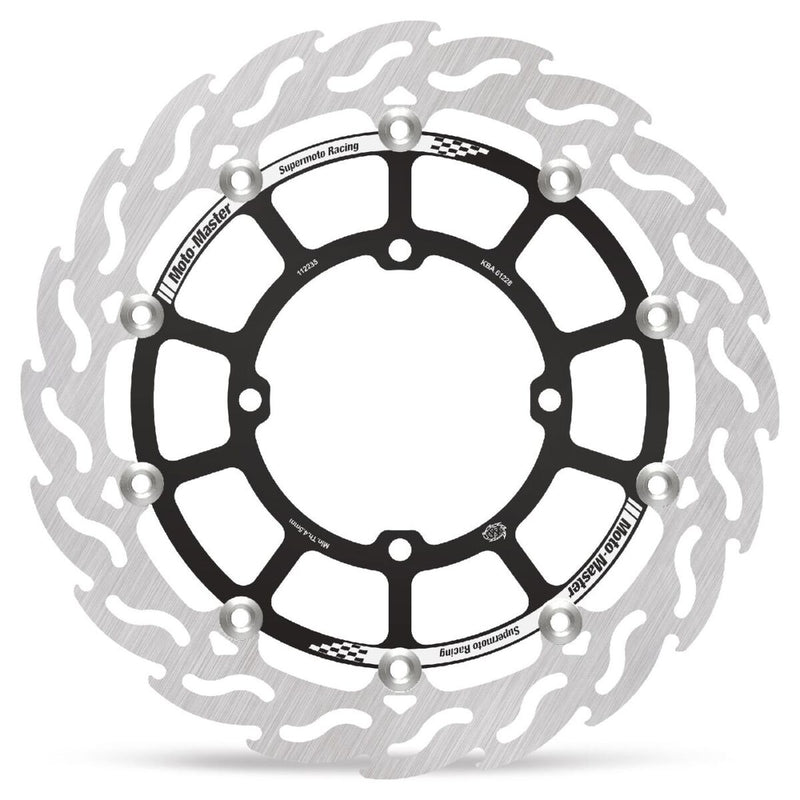 Moto-Master Flame Series Rotor - Black - Two Piece (Floating) - 112235