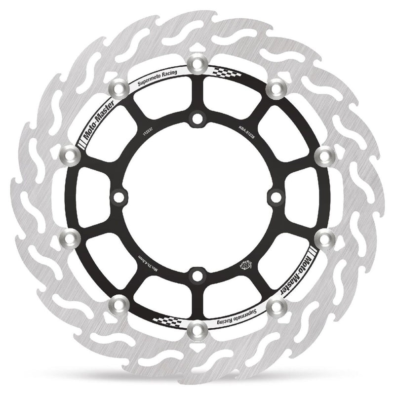 Moto-Master Supermoto Front Racing Rotors - Flame - Black - Two Piece (Floating) - 112237