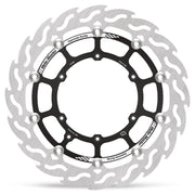 Moto-Master Supermoto Front Racing Rotors - Flame - Black - Two Piece (Floating) - 112239