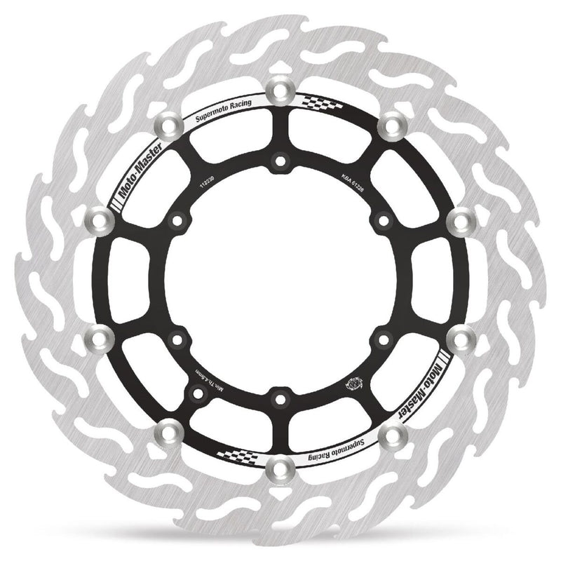 Moto-Master Supermoto Front Racing Rotors - Flame - Black - Two Piece (Floating) - 112239