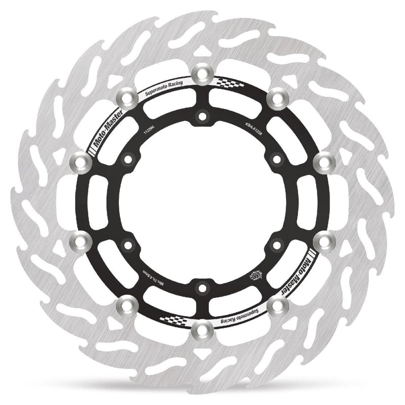 Moto-Master Flame Series Floating Rotor - Black,  Silver - Two Piece (Floating) - 112296