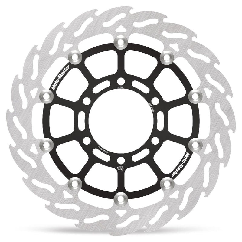Moto-Master Flame Series Floating Rotor - Black,  Silver - Two Piece (Floating) - 112297