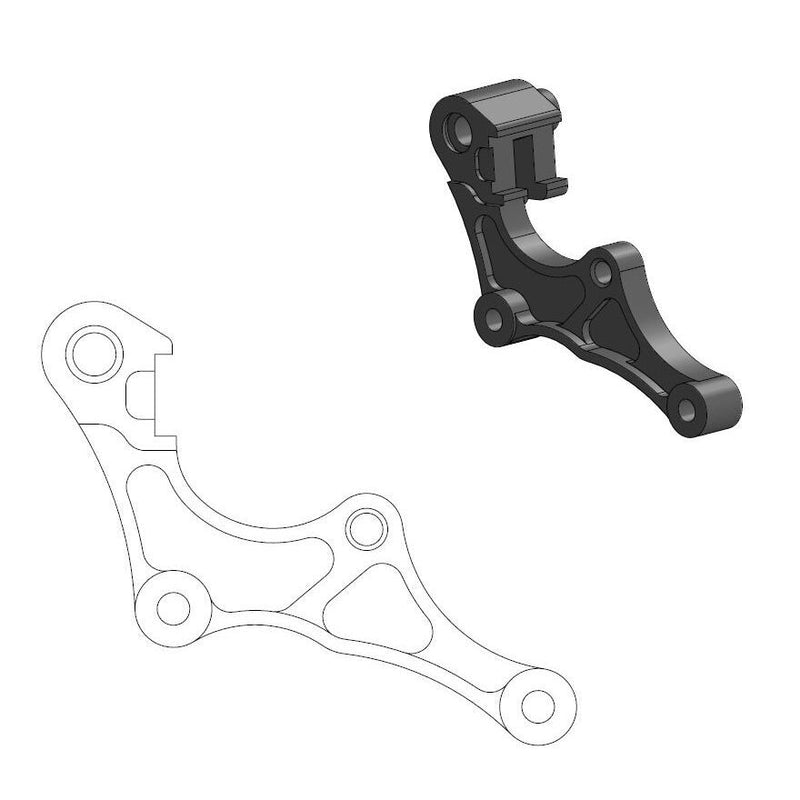Moto-Master Supermoto Street Rotor Adapter Bracket - Brake Caliper
