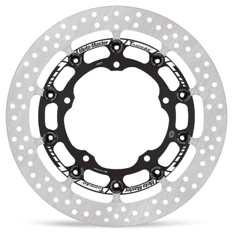 Moto-Master HALO series T-Floater brake rotor - Black,  Silver - Two Piece (Floating) - 116080